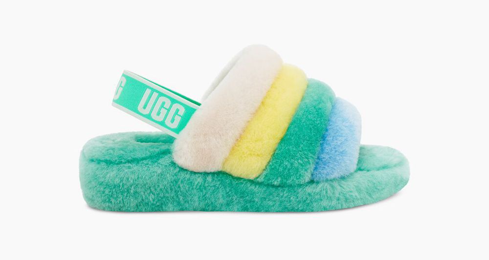 Ugg Fluff Yeah - Womens Slides - Turquoise - NZ (3621OLURY)